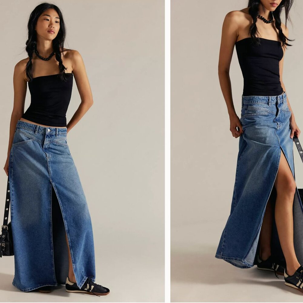 We The Free Come As You Are Denim Maxi Skirt